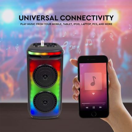 LED RGB Nabíjací reproduktor s mikrófonom 400W/2400 mAh + diaľkové ovládanie