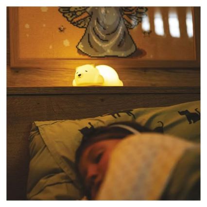 LED RGB nabíjateľné dotykové nočné svetlo LED/3,7V 1200 mAh medveď