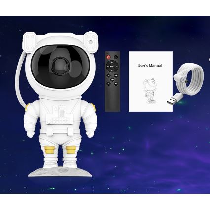 LED RGB projektor LED/5W/5V astronaut + diaľkové ovládanie