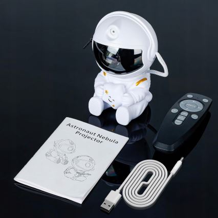 LED RGB projektor LED/5W/5V astronaut + diaľkové ovládanie