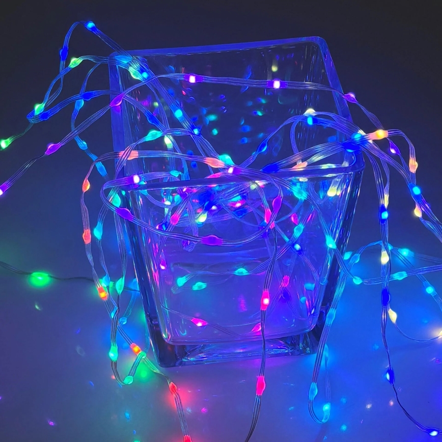 LED RGB  reťaz LED/10W/5V 10 m USB + diaľkové ovládanie