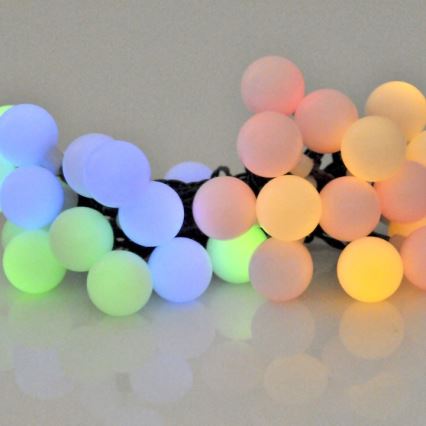 LED RGB Solárna reťaz PARTY 30xLED/1,2V 400 mAh 3,9 m IP44