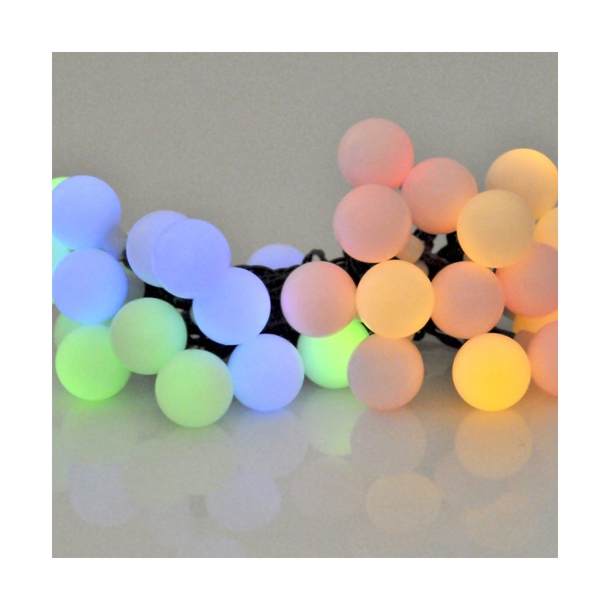 LED RGB Solárna reťaz PARTY 30xLED/1,2V 400 mAh 3,9 m IP44