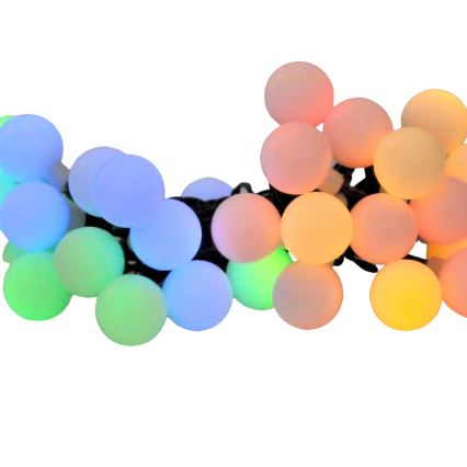 LED RGB Solárna reťaz PARTY 30xLED/1,2V 400 mAh 3,9 m IP44