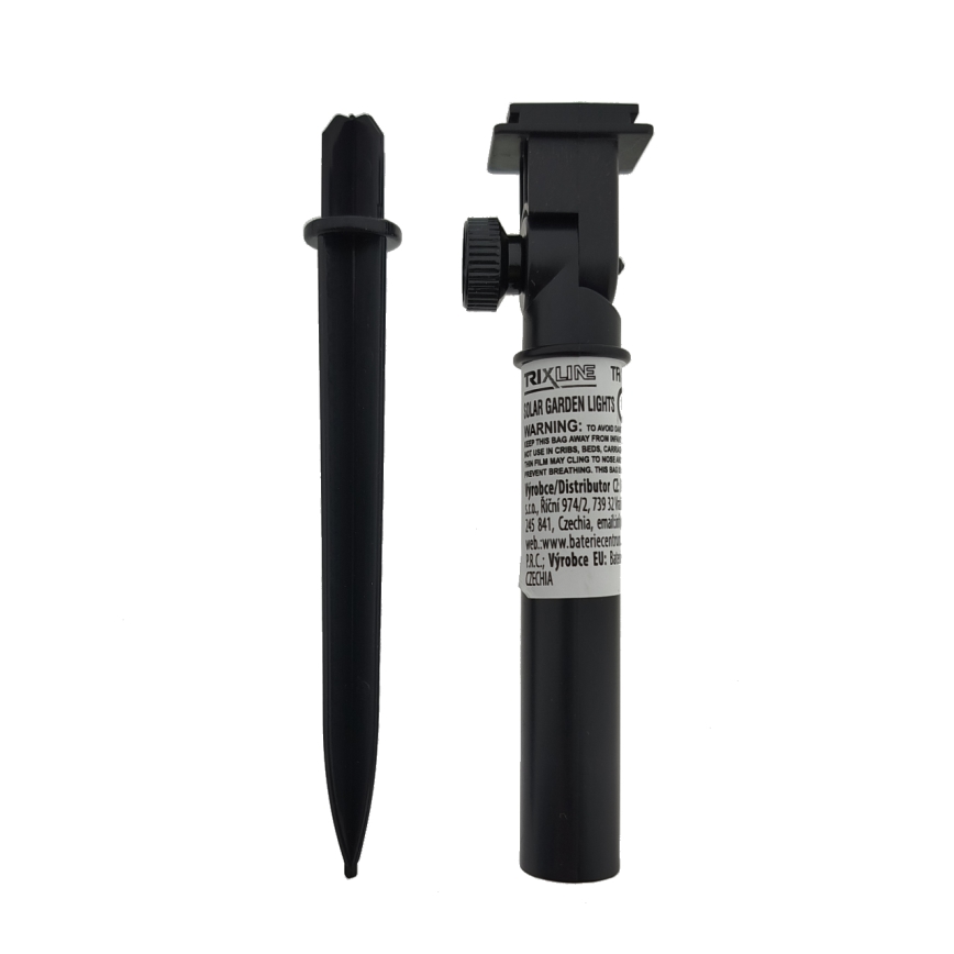 LED RGB Solárne svietidlo 10xLED/1,2V 300 mAh IP44 čierna