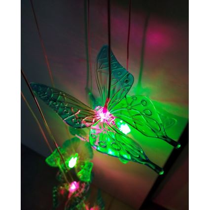 LED RGB Solárne svietidlo 6xLED/1,2V 300 mAh IP44 motýľ