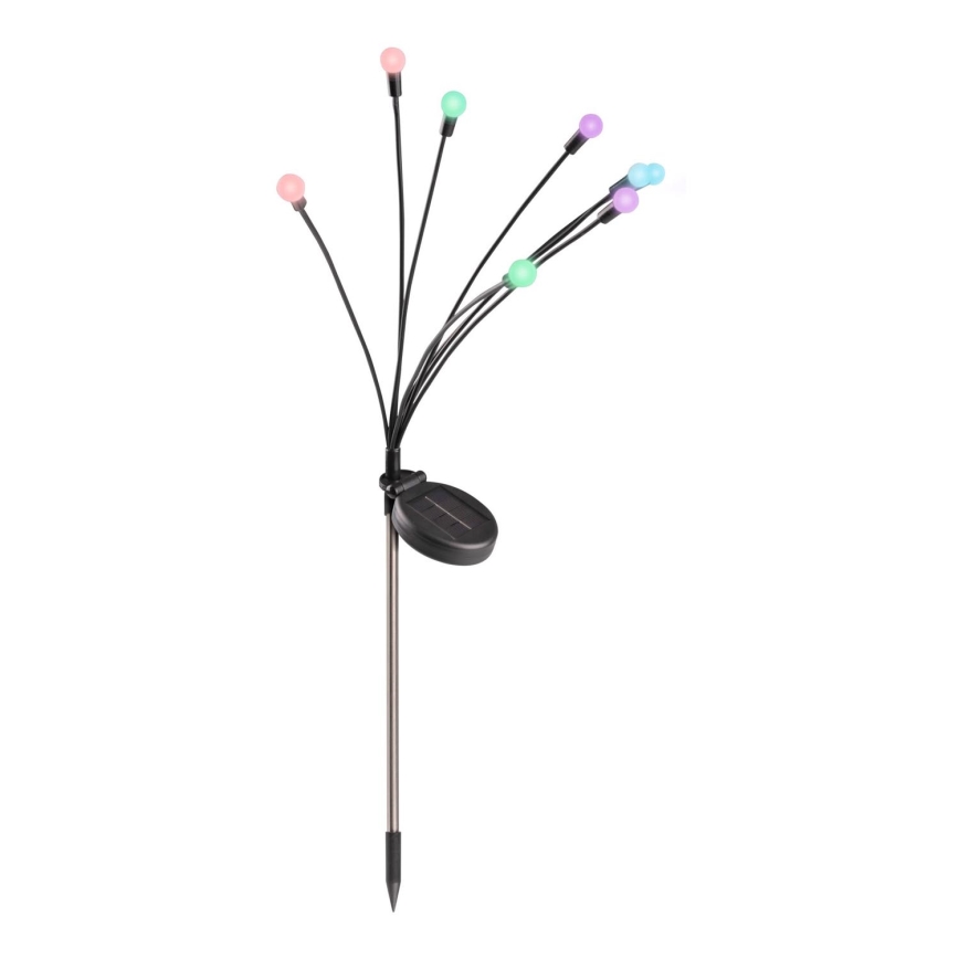 LED RGB Solárne svietidlo FIORINI 8xLED/1,2V 600 mAh IP44 čierna