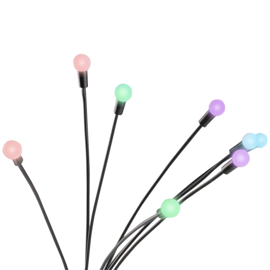 LED RGB Solárne svietidlo FIORINI 8xLED/1,2V 600 mAh IP44 čierna