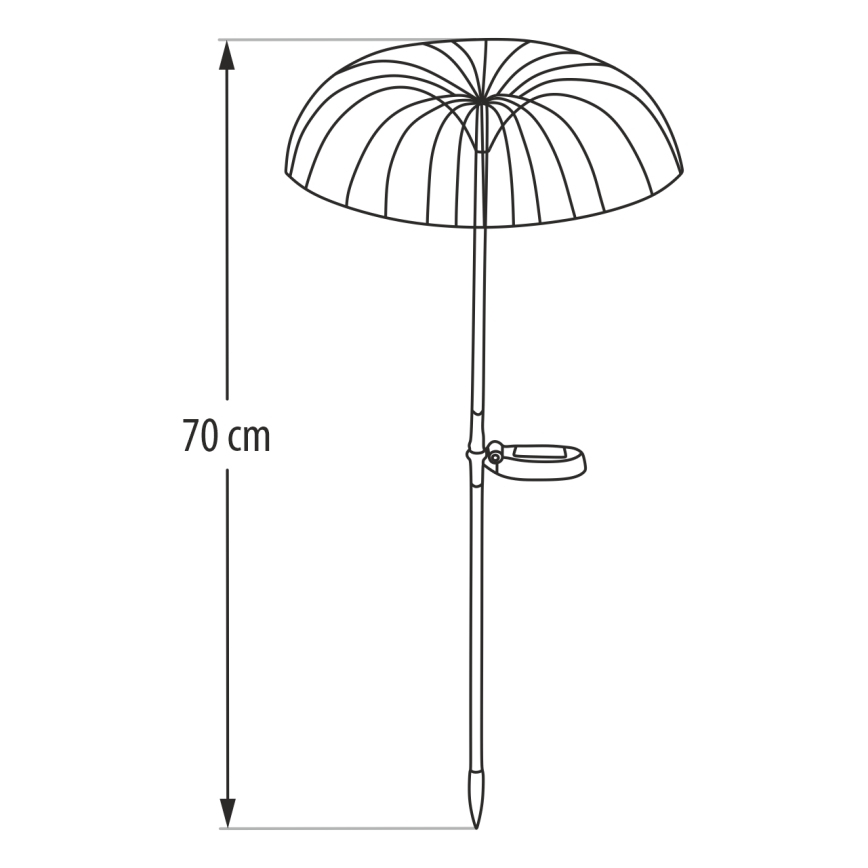 LED RGB solárne svietidlo LED/1,2V 300 mAh IP44 čierna