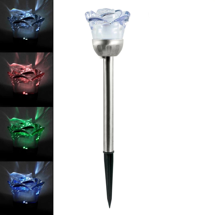 LED RGB Solárne svietidlo ROSE LED/1,2V 100 mAh IP44