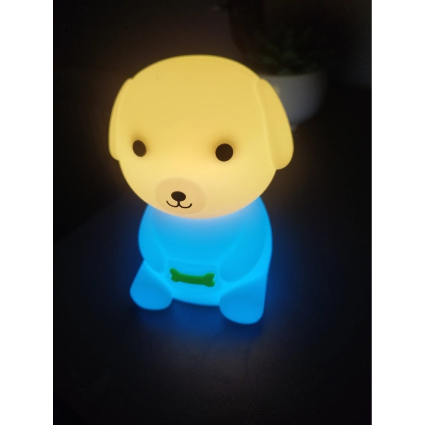 LED RGBW Stmievateľné nabíjacie detské nočné svetlo LED/2,5W/5V 3000K 1200 mAh pes