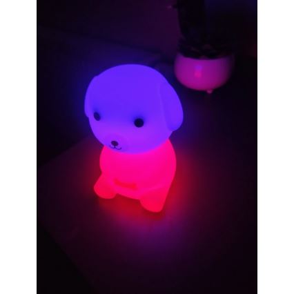 LED RGBW Stmievateľné nabíjacie detské nočné svetlo LED/2,5W/5V 3000K 1200 mAh pes