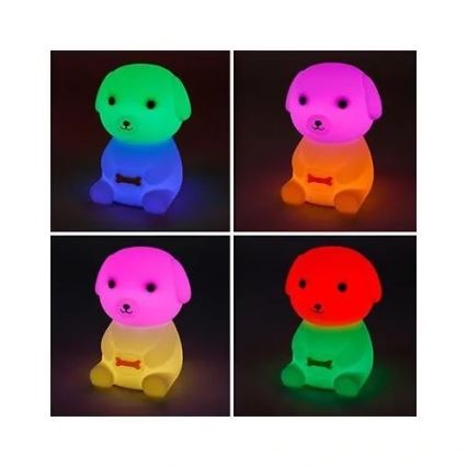 LED RGBW Stmievateľné nabíjacie detské nočné svetlo LED/2,5W/5V 3000K 1200 mAh pes