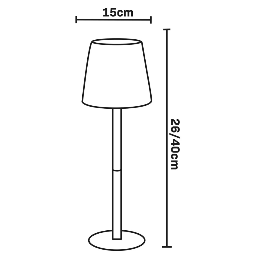 LED RGBW stmievateľná dotyková vonkajšia stolová lampa LUCIA LED/2W/5V 1800/2700/6500K 3600 mAh IP44 čierna