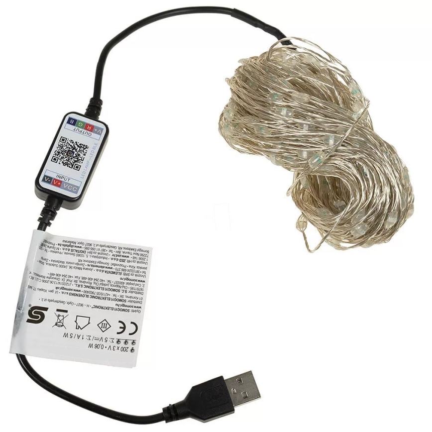 LED RGB stmievateľná reťaz 200xLED/29 funkcií 20,4m