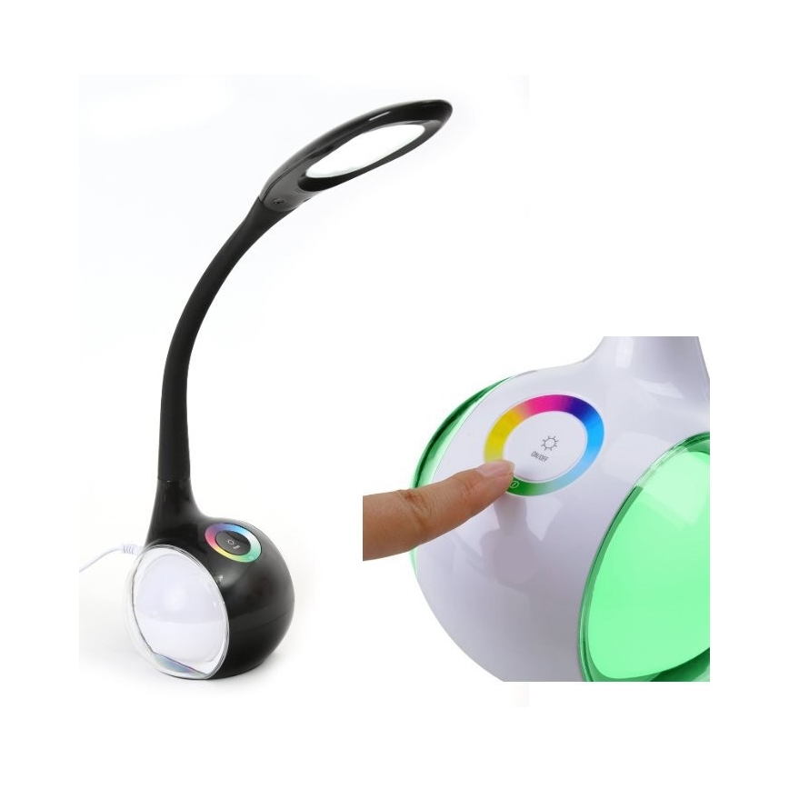 LED RGB Stmievateľná stolná lampa LED/7W/230V čierna