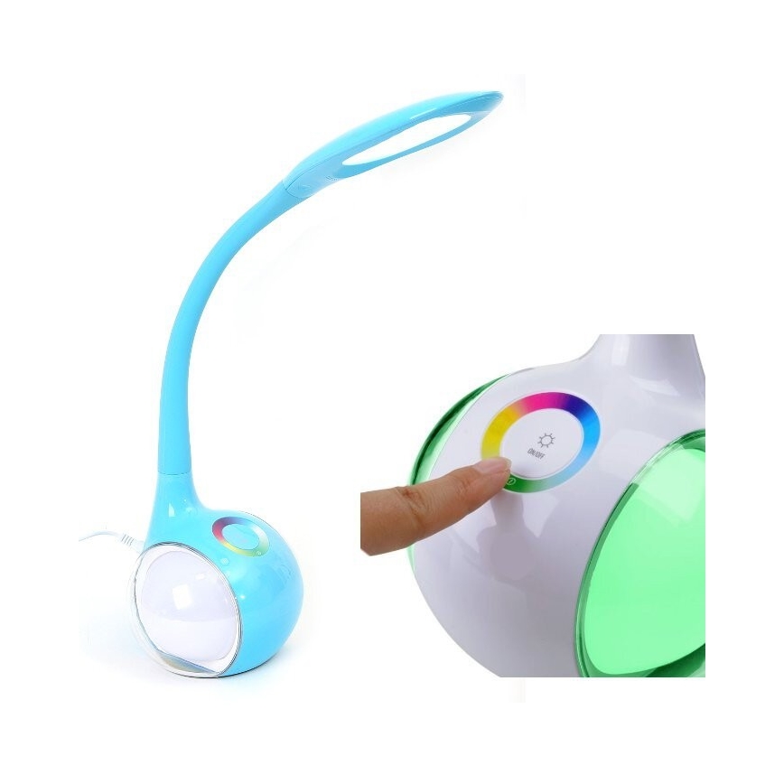 LED RGB Stmievateľná stolná lampa LED/7W/230V modrá