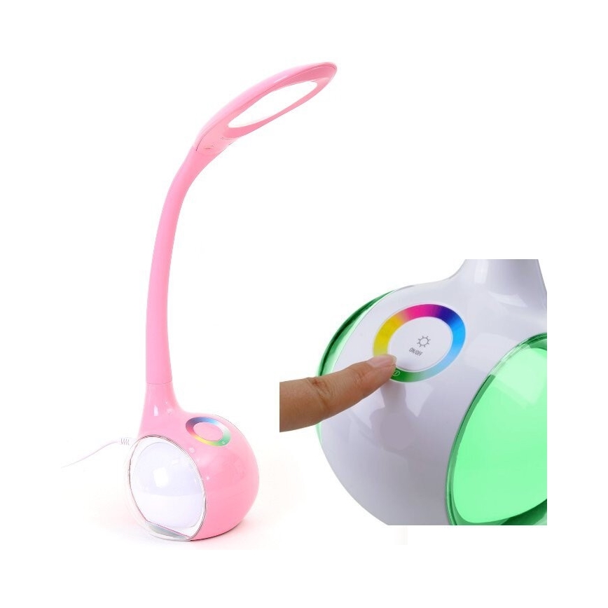 LED RGB Stmievateľná stolná lampa LED/7W/230V ružová