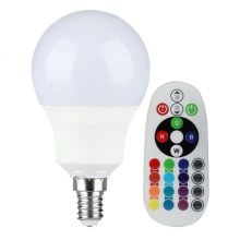 LED RGB Stmievateľná žiarovka E14/3,5W/230V 4000K + DO