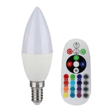 LED RGB stmievateľná žiarovka E14/3,5W/230V 6400K + diaľkové ovládanie