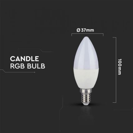 LED RGB stmievateľná žiarovka E14/3,5W/230V 6400K + diaľkové ovládanie