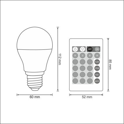 LED RGB Stmievateľná žiarovka E27/8,5W/230V 2700K