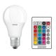LED RGB Stmievateľná žiarovka E27/9W/230V 2700K s diaľkovým ovládačom - Osram