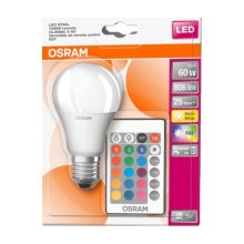 LED RGB Stmievateľná žiarovka STAR+ A60 E27/9W/230V 2700K - Osram