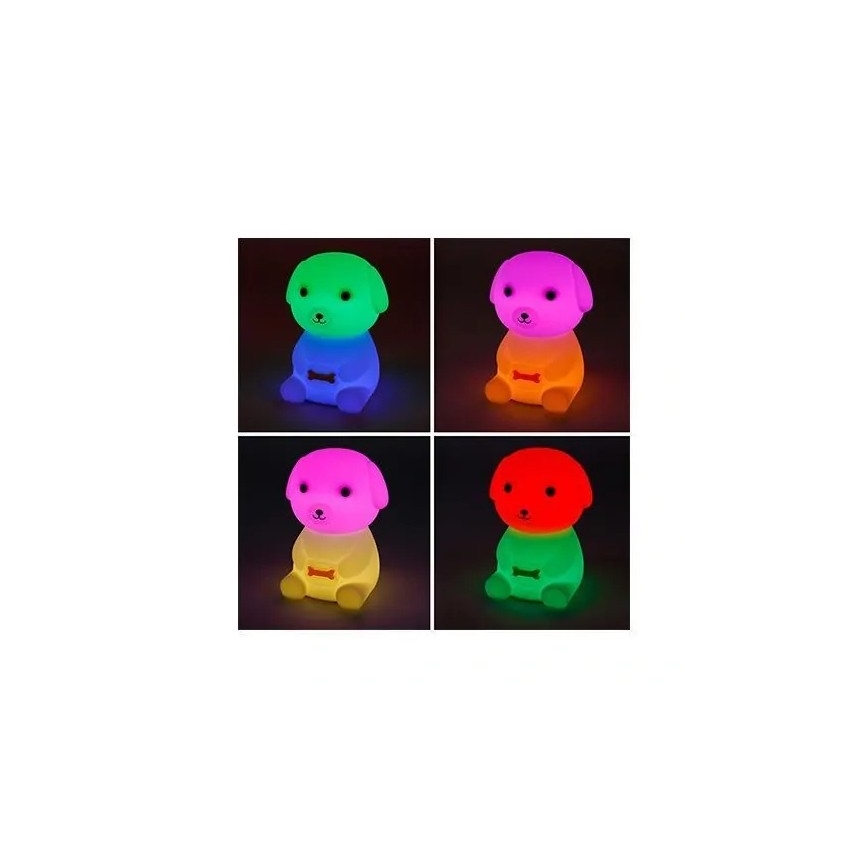 LED RGBW stmievateľné nabíjacie detské nočné svetlo LED/2,5W/5V 3000K 1200 mAh pes