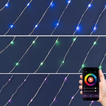 LED RGB stmievateľný svetelný reťaz 100× LED, 29 funkcií, dĺžka 10,4 m