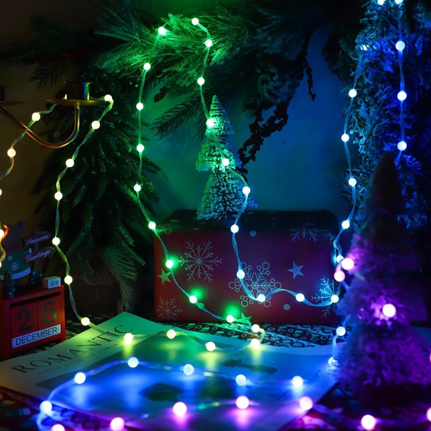 LED RGB Stmievateľný vianočný záves WIZARD 400xLED/USB 2x2m + diaľkové ovládanie