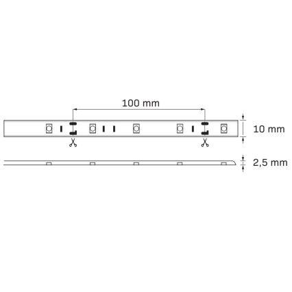 LED RGB Stmievateľný vonkajší pásik 5m LED/14W/12V IP65 + DO