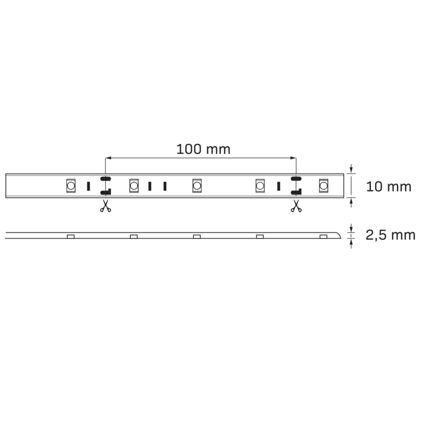 LED RGB Stmievateľný vonkajší pásik 5m LED/14W/12V IP65 + DO