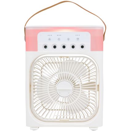 LED RGB stolný ventilátor s hmlovým efektom 10W/5V