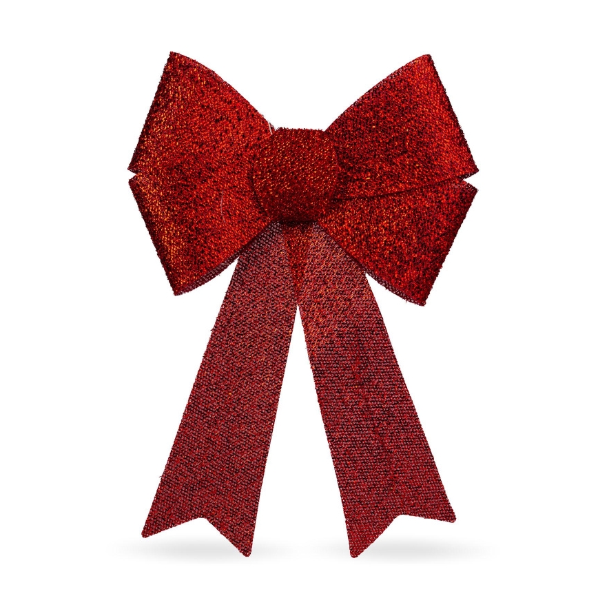 LED RGB vianočná dekorácia 11×LED/3×LR44 40×30 cm červená mašľa