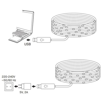 LED RGB Vianočná reťaz LED/10W/5V 10 m USB + diaľkové ovládanie