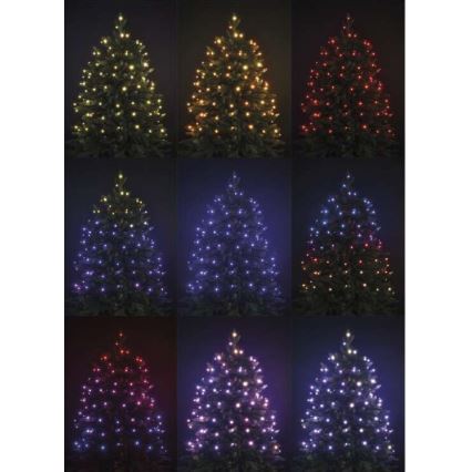 LED RGB Vianočná vonkajšia reťaz 120xLED/72 módov 15m IP44 + diaľkové ovládanie