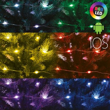 LED RGB Vianočný stmievateľný reťaz 200xLED/29 funkcií 20,4m