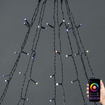 LED RGB záves 240xLED/11 funkcií 8m IP65 Wi-Fi Tuya