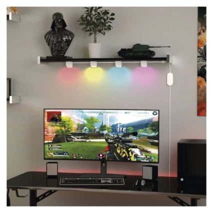 LED RGBIC+CCT dekoračná reťaz s bodovým osvetlením GoSmart - rozšírenie 4xLED/7W/230V 85 cm Wi-Fi Tuya