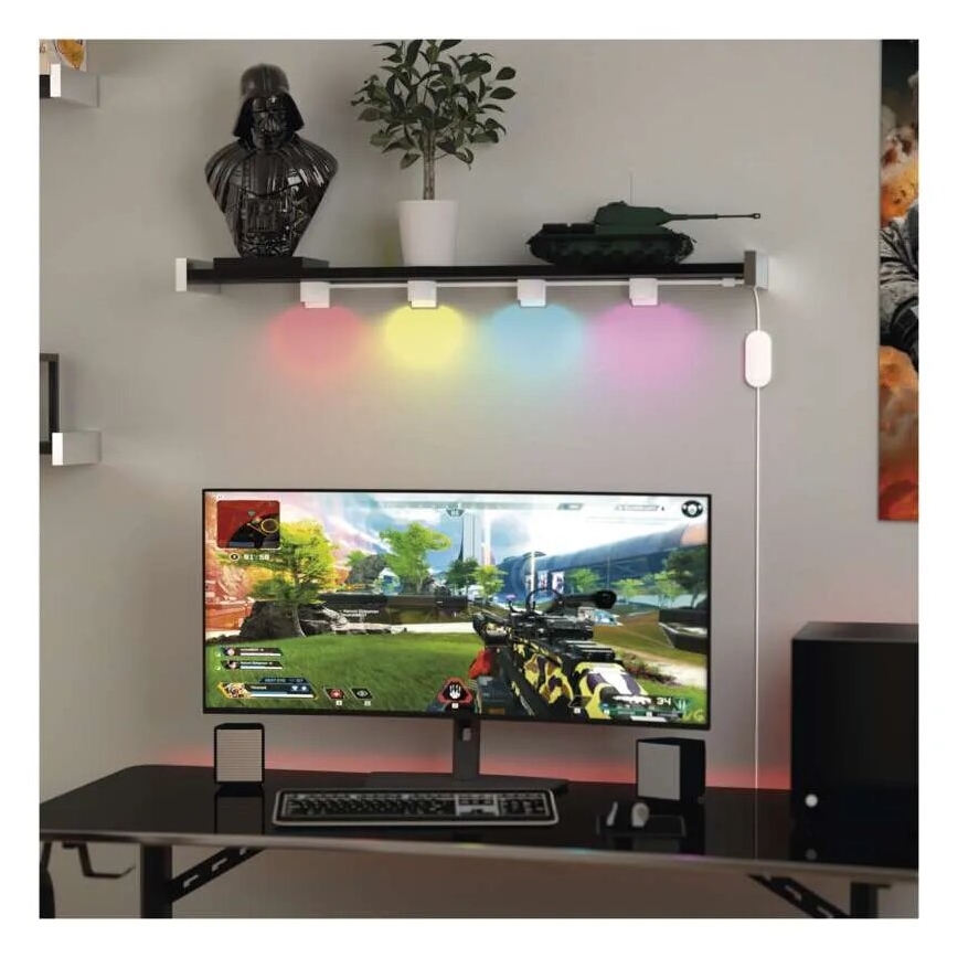 LED RGBIC+CCT dekoračná reťaz s bodovým osvetlením GoSmart - rozšírenie 4xLED/7W/230V 85 cm Wi-Fi Tuya