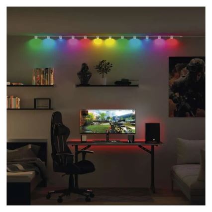 LED RGBIC+CCT dekoračná reťaz s bodovým osvetlením GoSmart - rozšírenie 4xLED/7W/230V 85 cm Wi-Fi Tuya