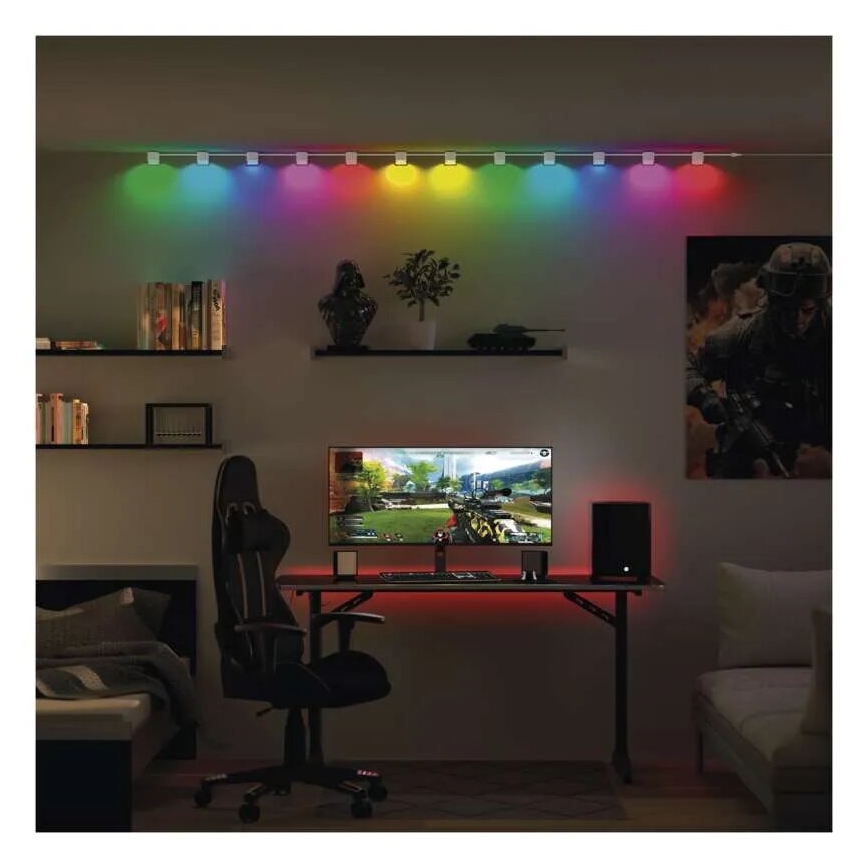 LED RGBIC+CCT dekoračná reťaz s bodovým osvetlením GoSmart - rozšírenie 4xLED/7W/230V 85 cm Wi-Fi Tuya