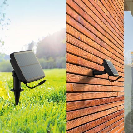 LED RGBIC stmievateľný solárny reťazec 30xLED/1,3W/3,7V 2200 mAh 14,37 m IP65 čierna + diaľkové ovládanie