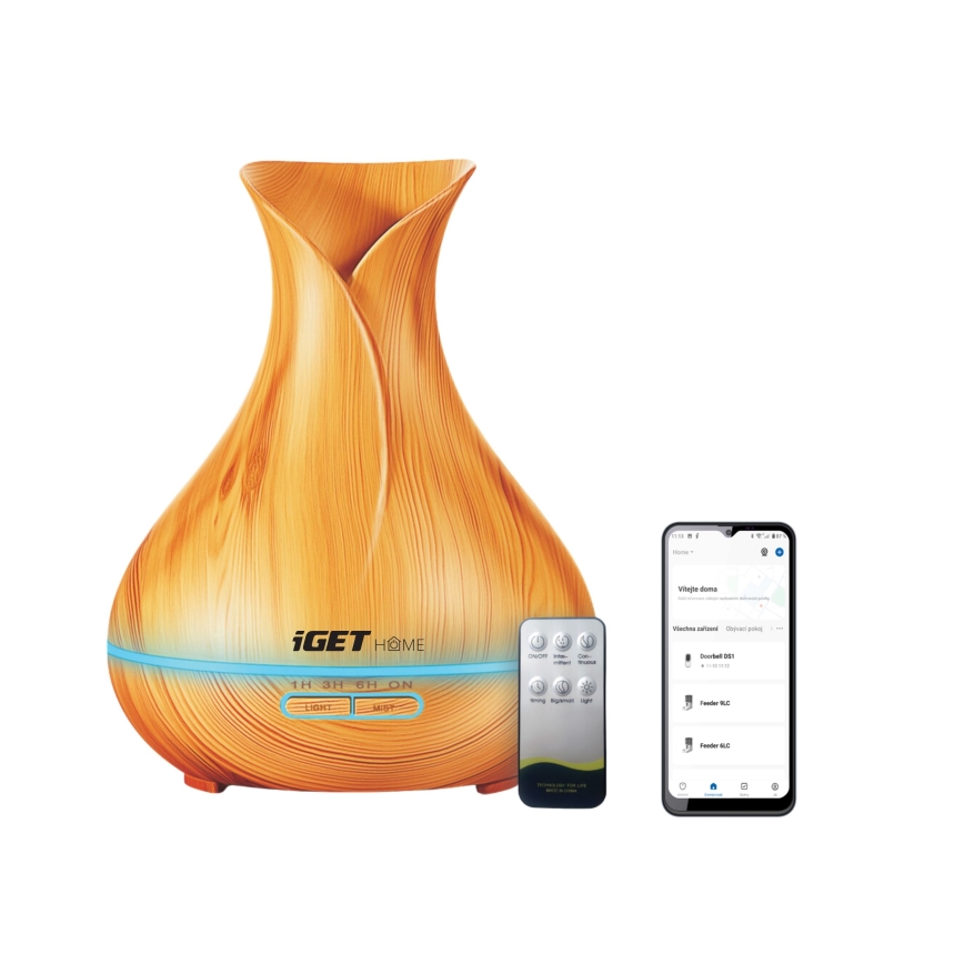 LED RGBW Aróma difúzor a zvlhčovač vzduchu LED/230V 500 ml Wi-Fi + diaľkové ovládanie
