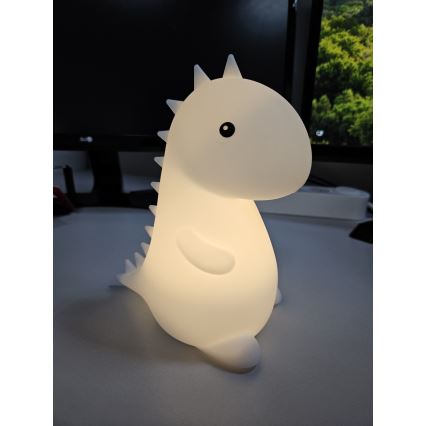 LED RGBW Detská dotyková lampa LED/1W/5V USB 1200 mAh dinosaurus
