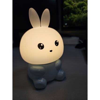 LED RGBW Detská dotyková lampa LED/1W/5V USB 1200 mAh zajac