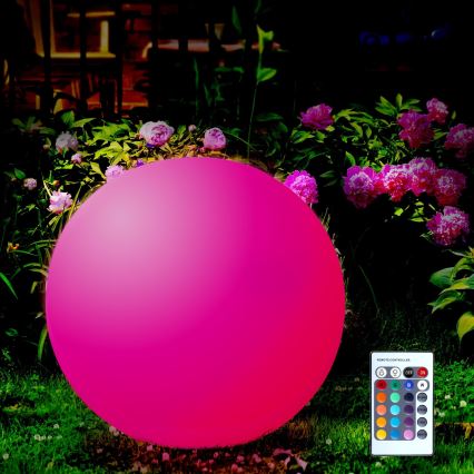 LED RGBW Solárna lampa BALL LED/1,2V pr. 30 cm IP65 + diaľkové ovládanie