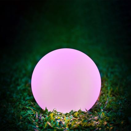 LED RGBW Solárna lampa BALL LED/1,2V pr. 40 cm IP65 + diaľkové ovládanie