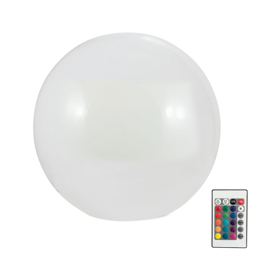 LED RGBW Solárna lampa BALL LED/3,2V 500 mAh pr. 20 cm IP65 + diaľkové ovládanie